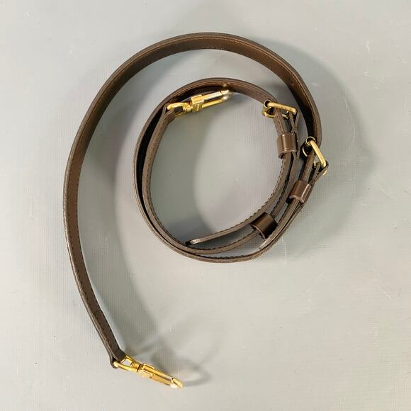 Ebene Speedy Bandouliere 25 Brown Tan Damier Leather Trim Canvas Handbag - Picture 9 of 9